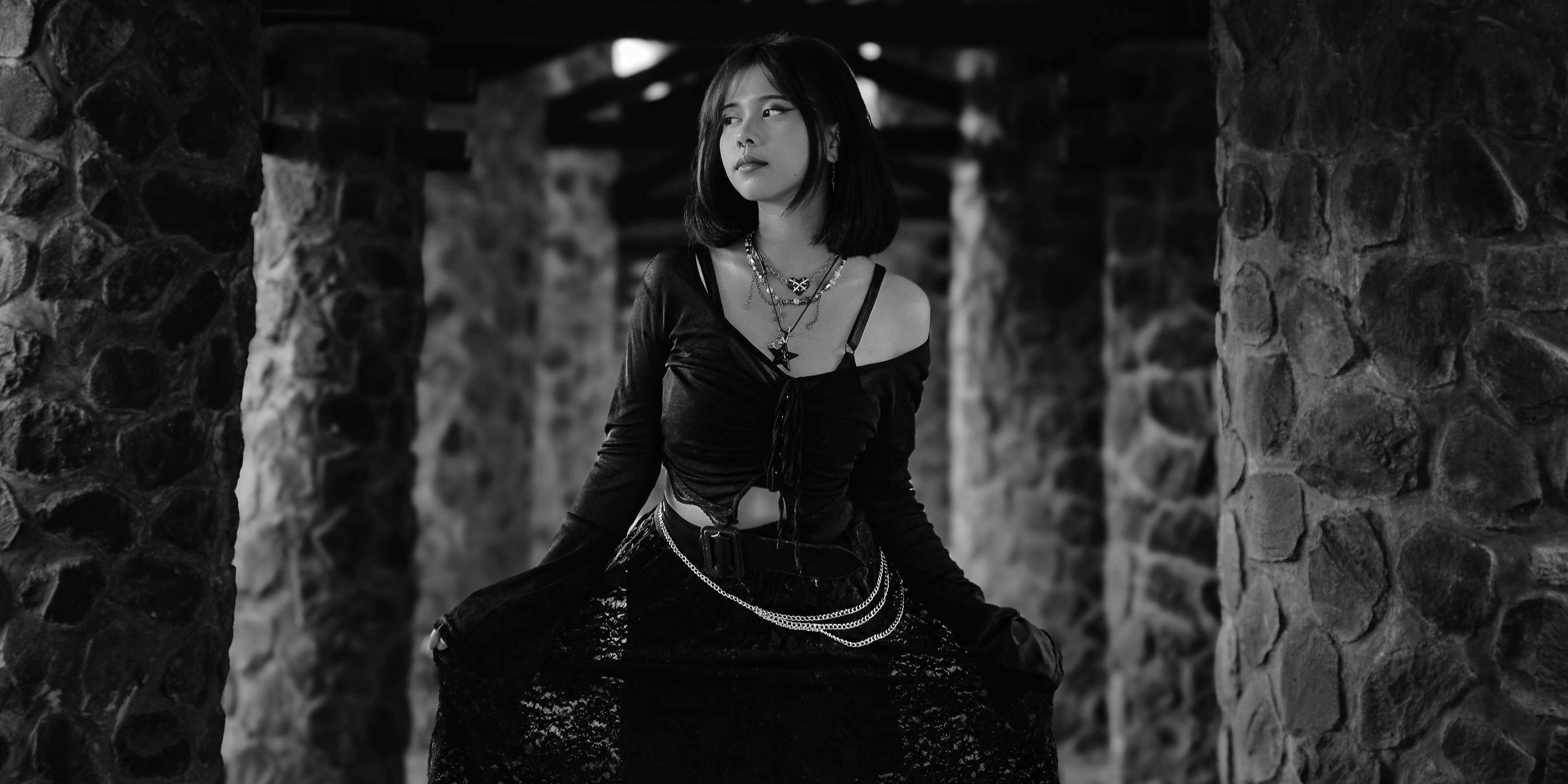 Girl wearing black